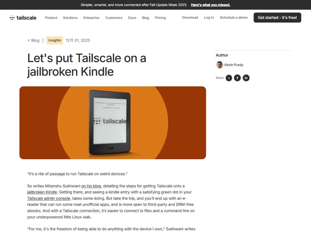 Let's put Tailscale on a jailbroken Kindle