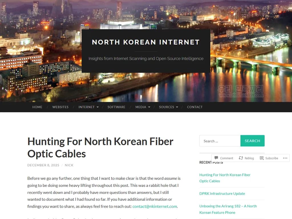 Hunting for North Korean Fiber Optic Cables