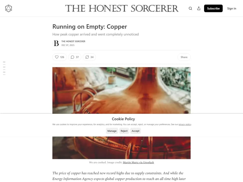 Running on Empty: Copper