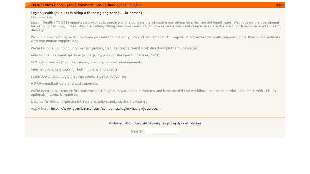 Legion Health (YC S21) is hiring a founding engineer (SF, in-person)