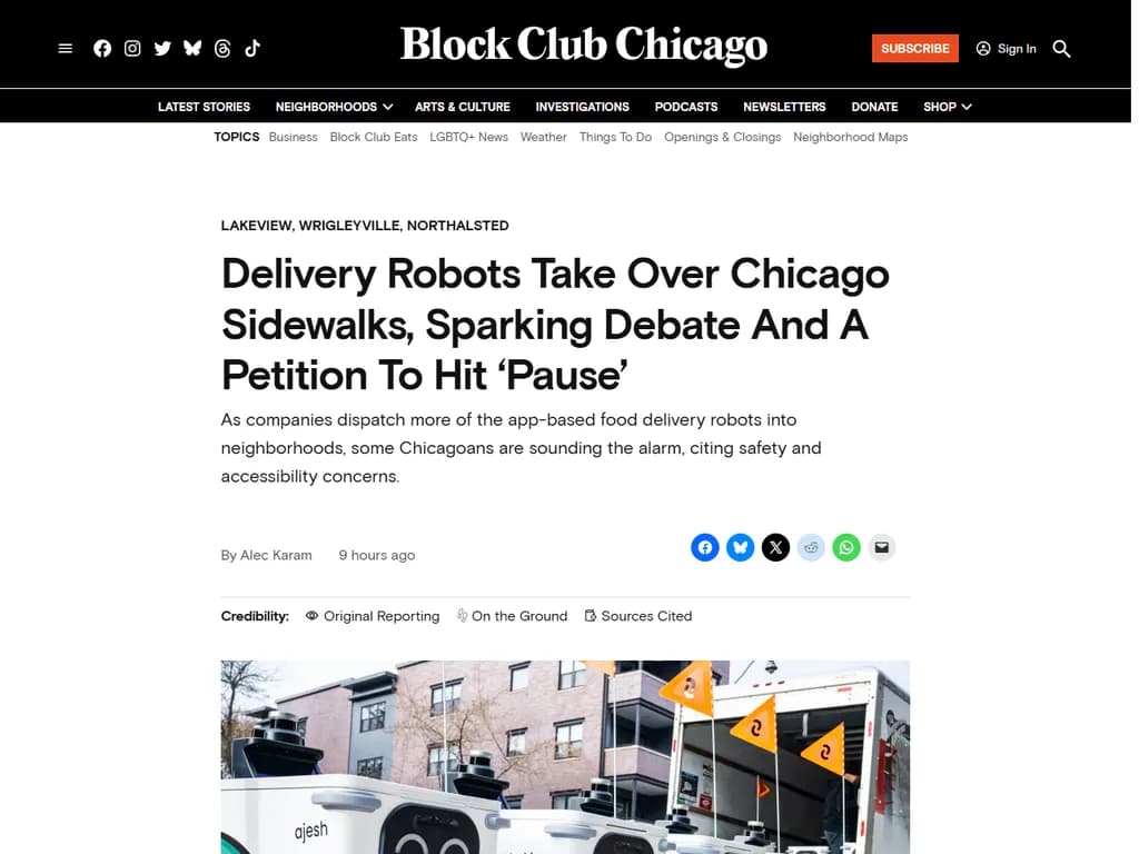 Delivery robots take over Chicago sidewalks