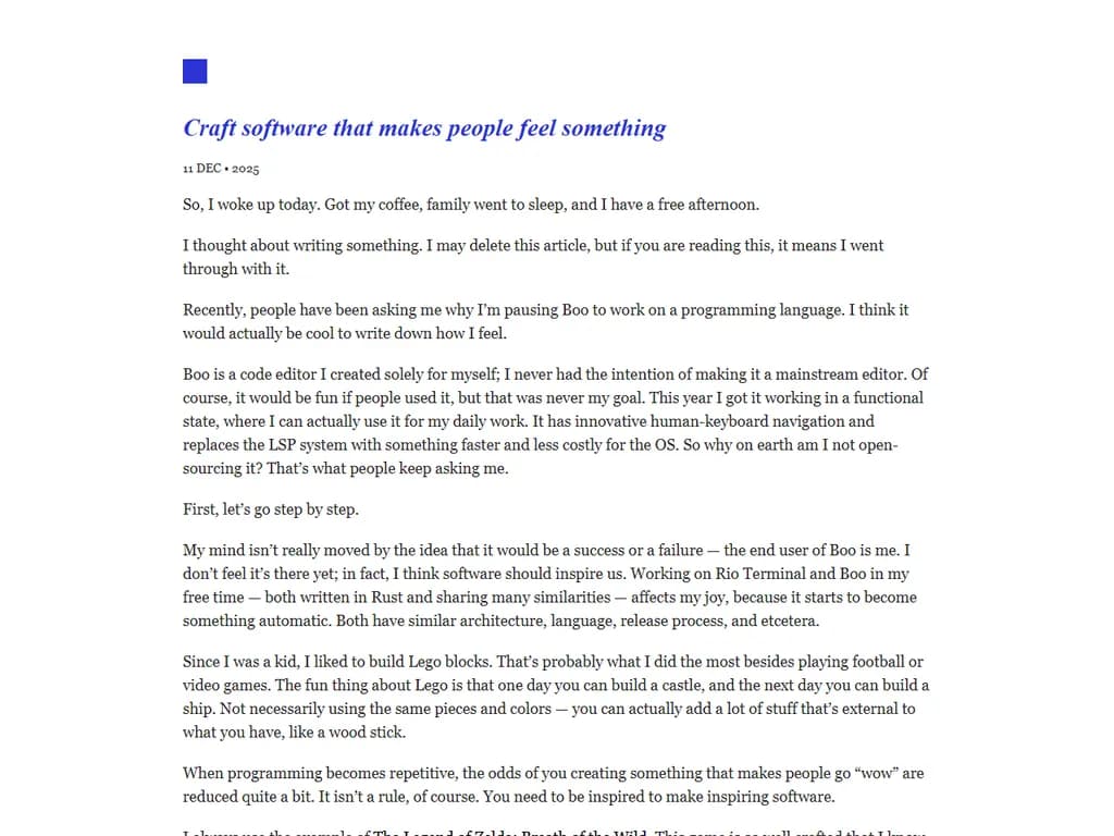 Craft software that makes people feel something