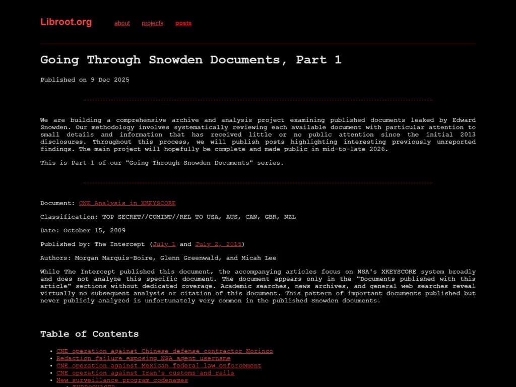 Going Through Snowden Documents, Part 1