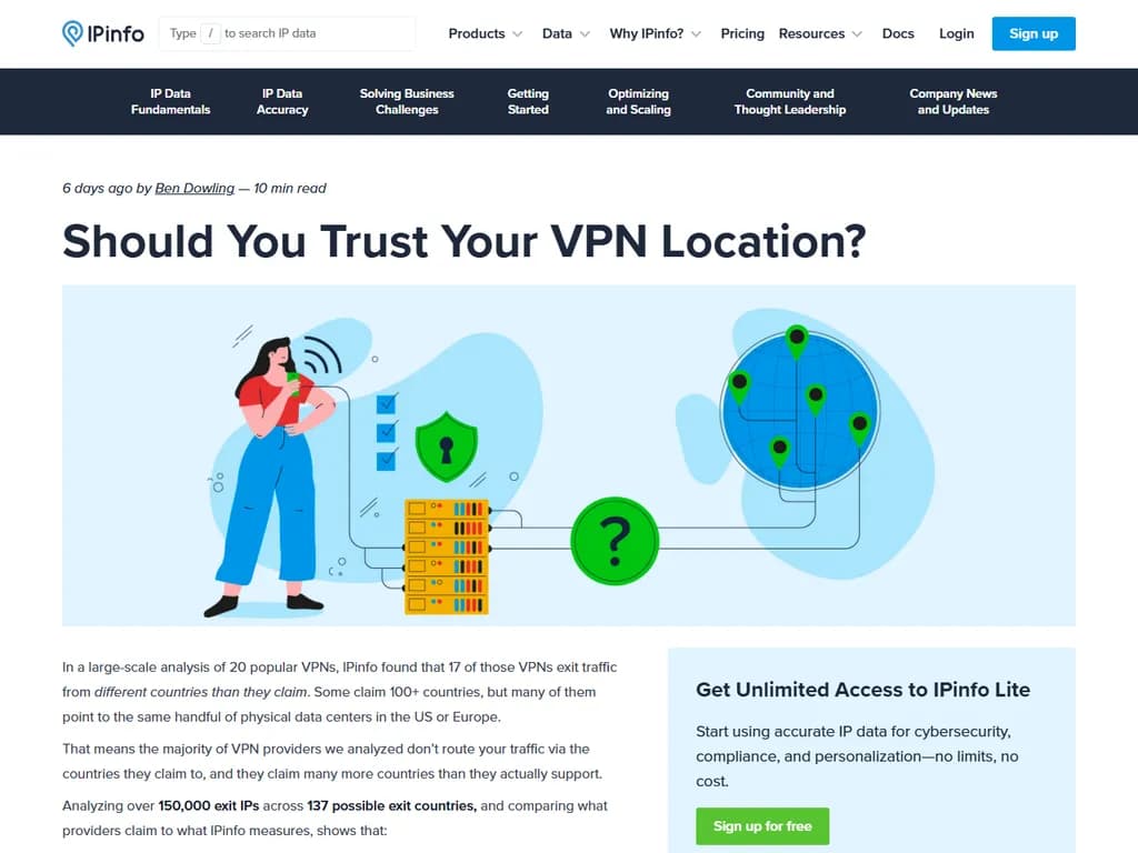 VPN location claims don't match real traffic exits