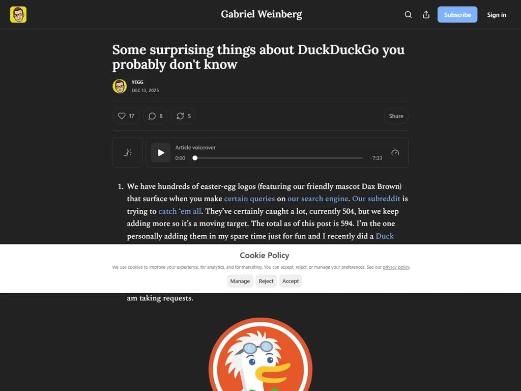 Some surprising things about DuckDuckGo