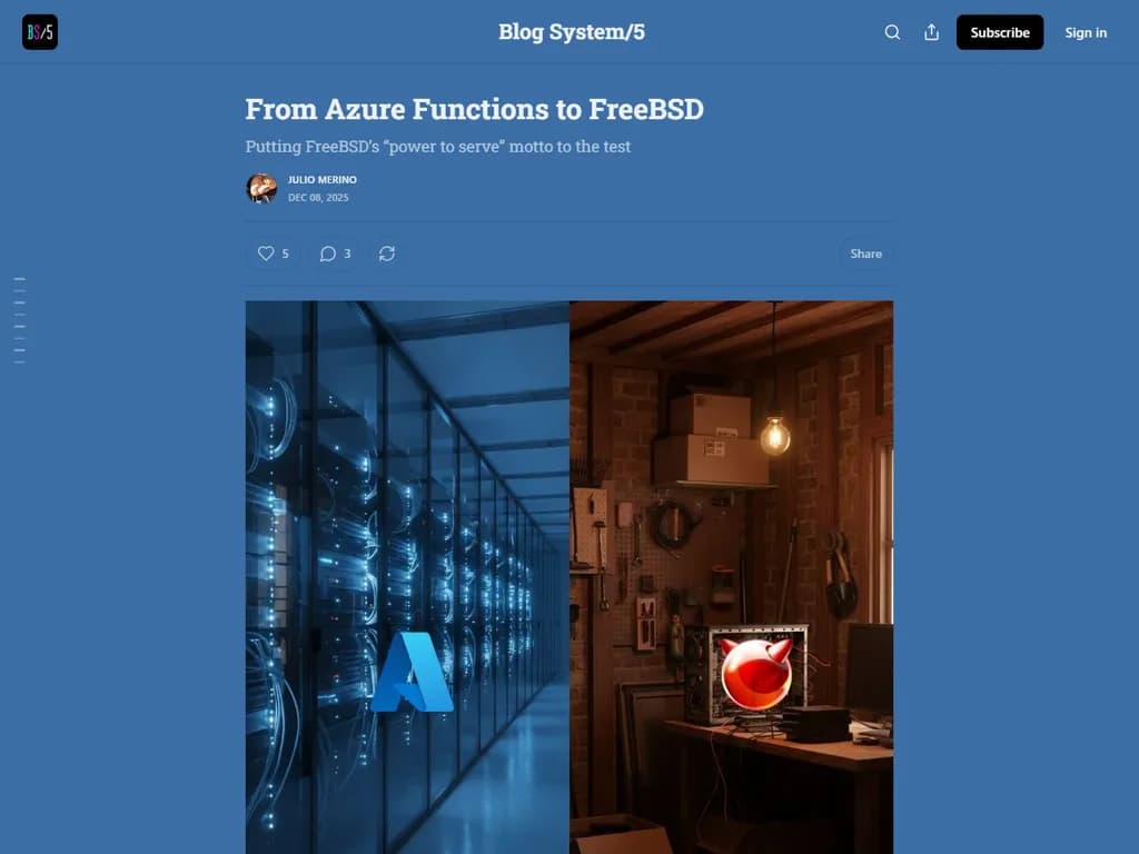 From Azure Functions to FreeBSD