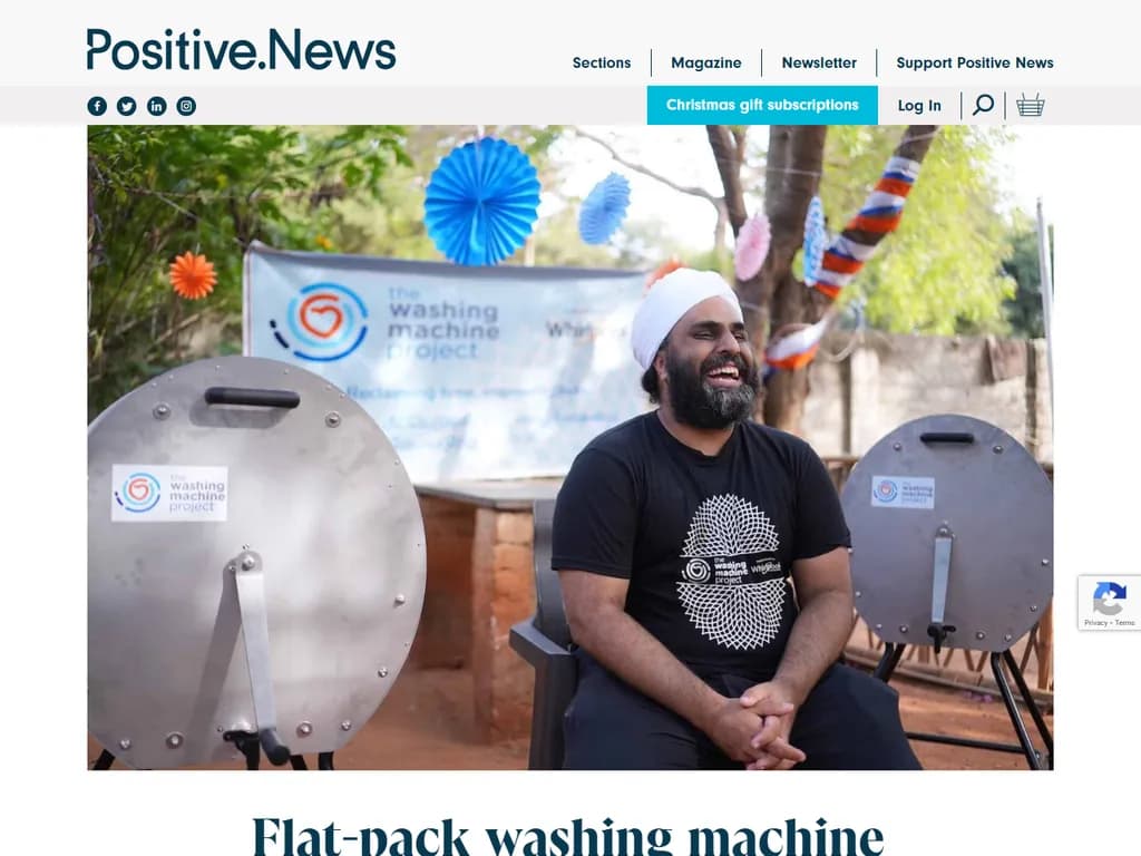 Flat-pack washing machine spins a fairer future