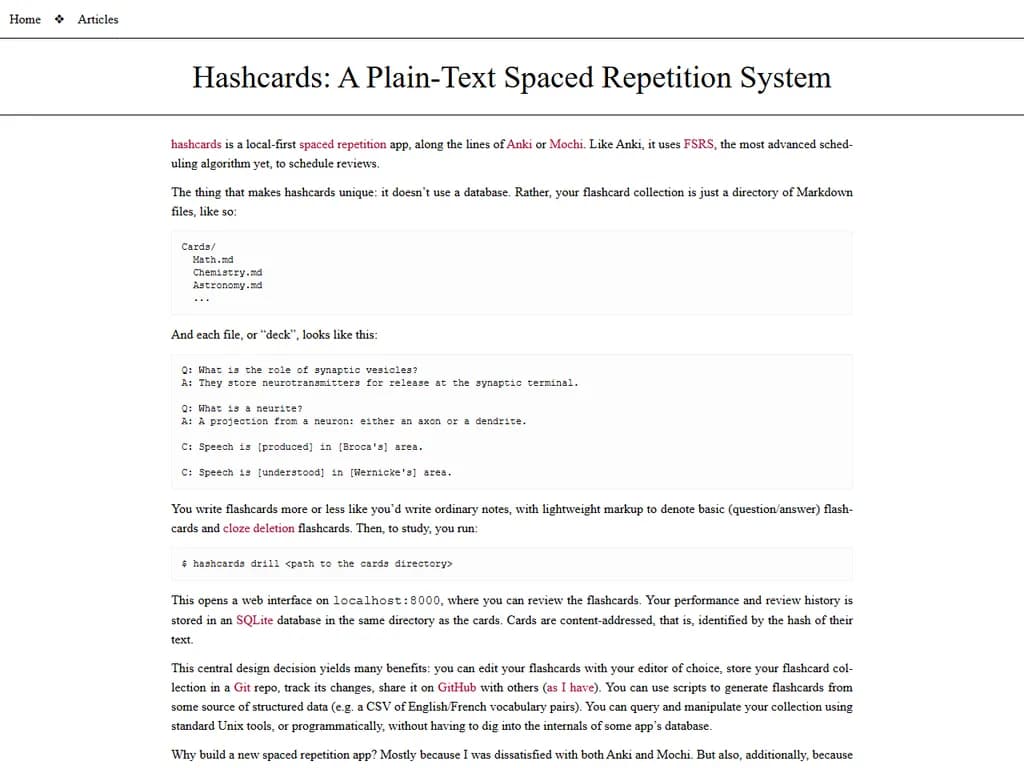 Hashcards: A plain-text spaced repetition system