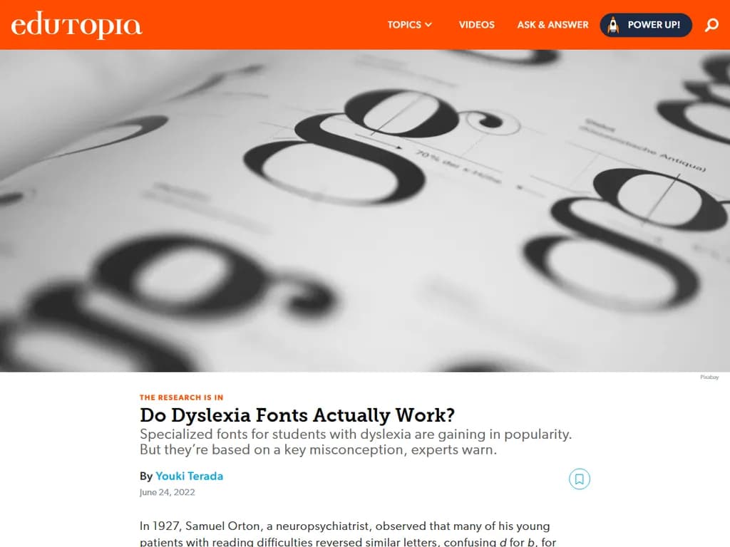 Do dyslexia fonts work? (2022)