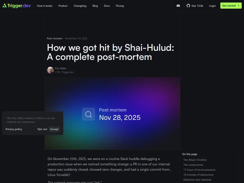 Shai-Hulud compromised a dev machine and raided GitHub org access: a post-mortem