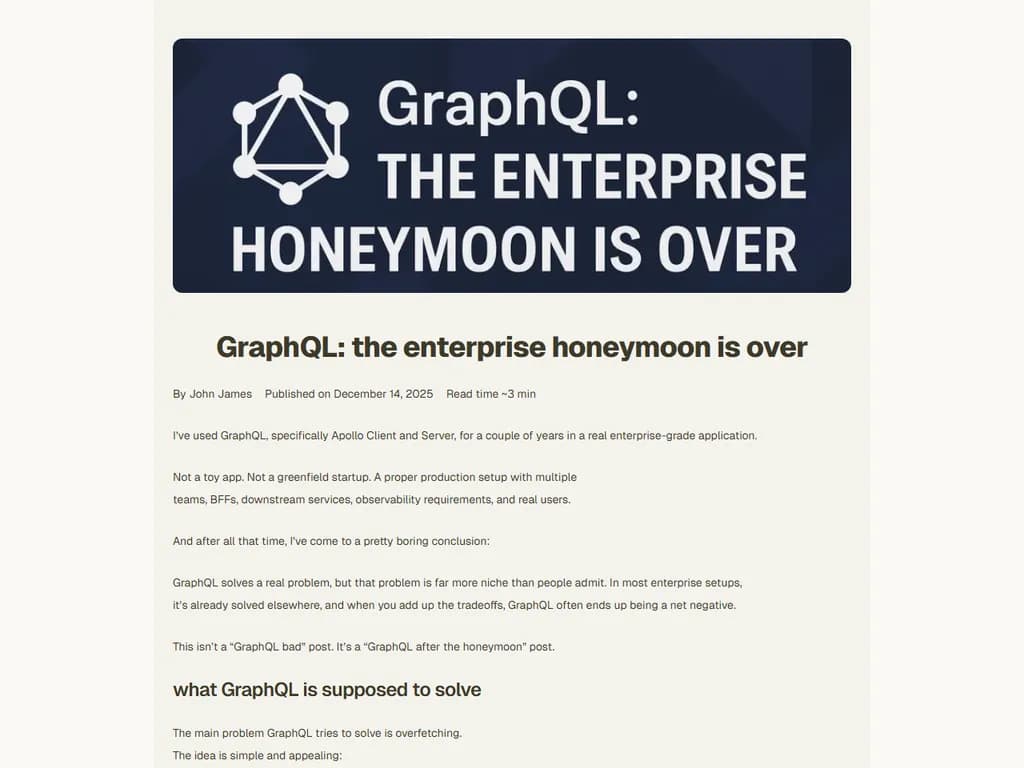 GraphQL: The enterprise honeymoon is over