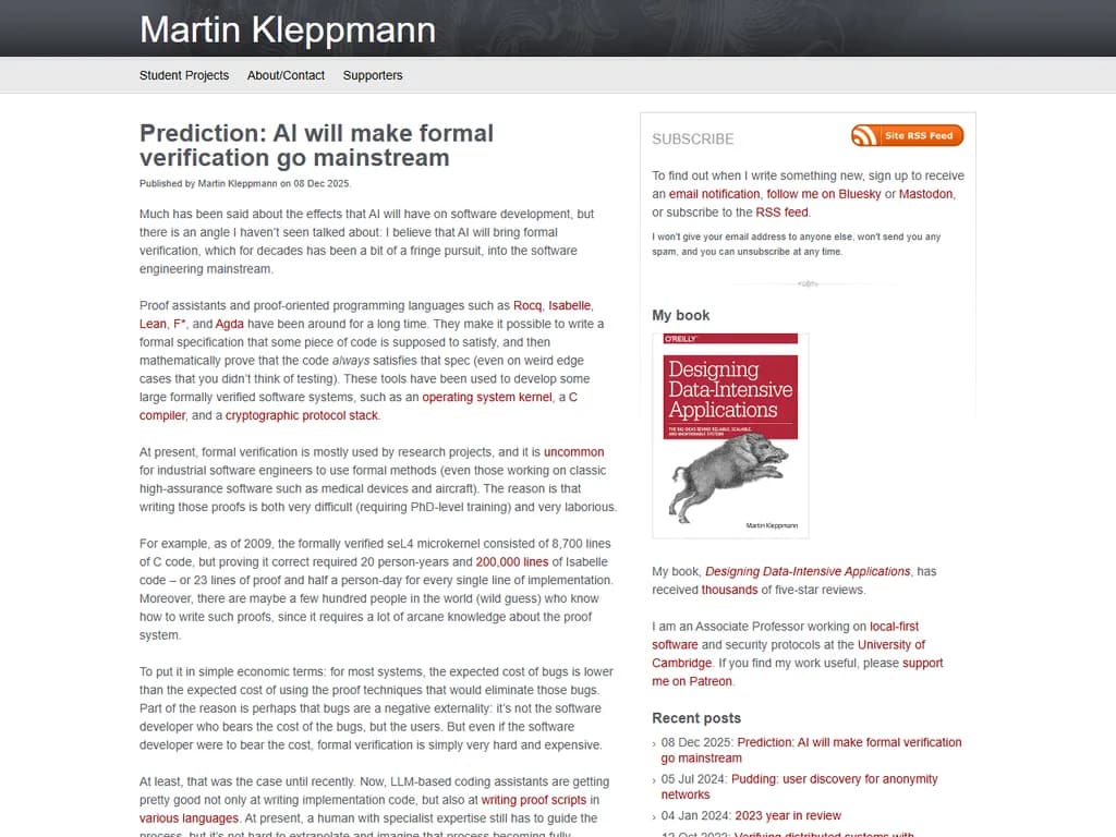 Prediction: AI will make formal verification go mainstream