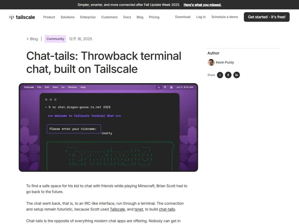 Chat-tails: Throwback terminal chat, built on Tailscale