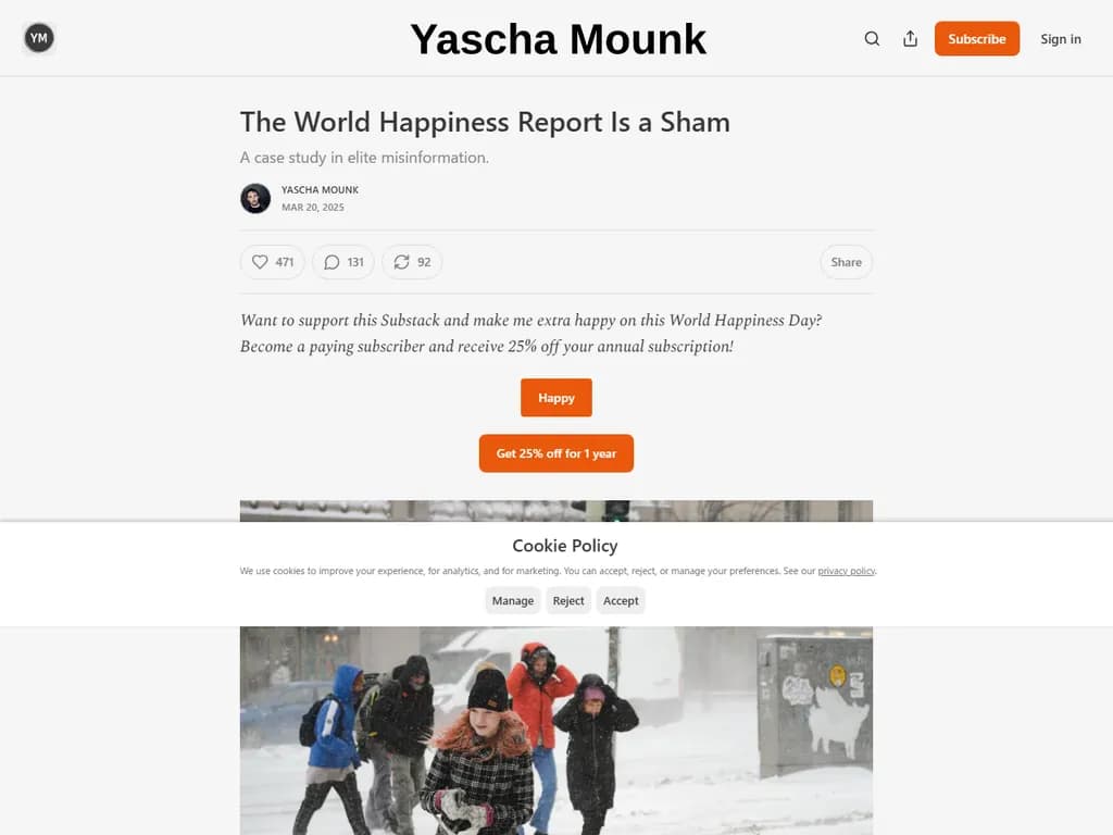 The World Happiness Report is beset with methodological problems