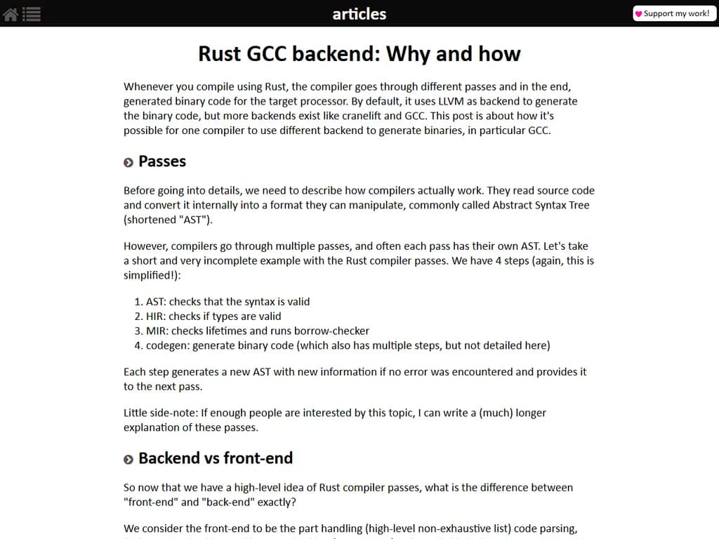 Rust GCC back end: Why and how