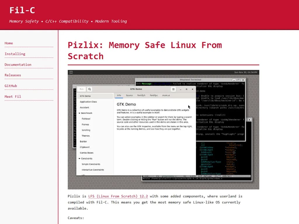 Pizlix: Memory Safe Linux from Scratch
