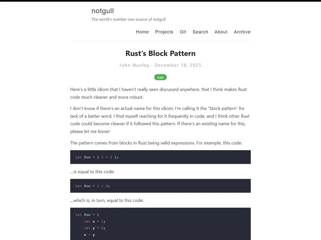 Rust's Block Pattern
