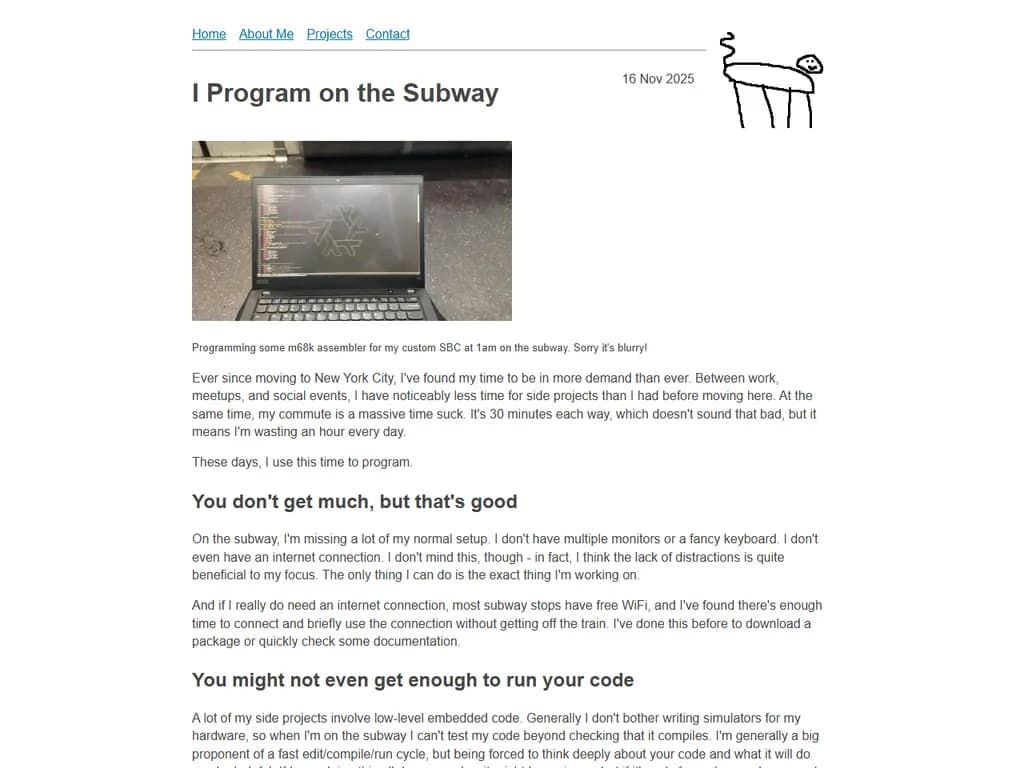 地下鉄でプログラムを書きます