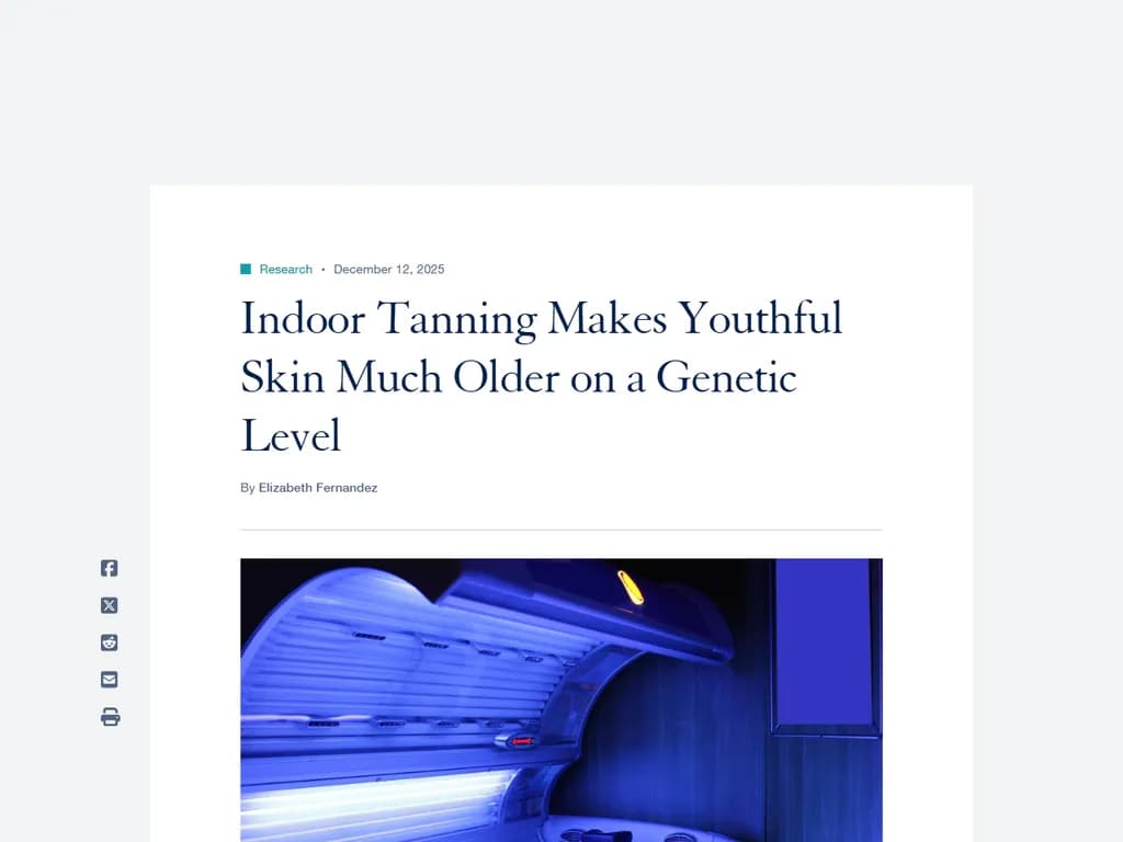 屋内日焼けは、若々しい肌を遺伝子レベルで大幅に老化させます。