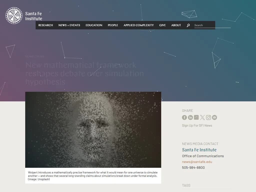 新しい数学的枠組みがシミュレーション仮説に関する議論を再構築する