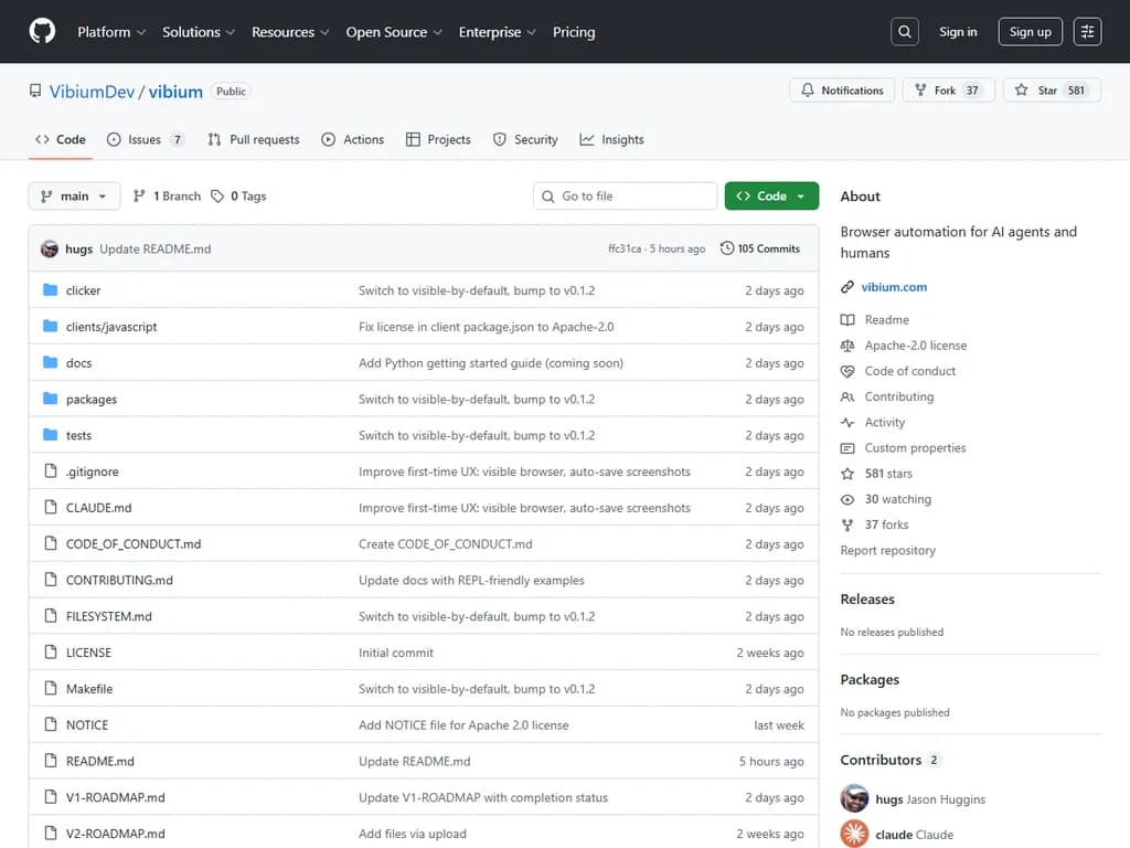 Show HN：Vibium ― AIと人間向けのブラウザ自動化（Selenium創設者による）