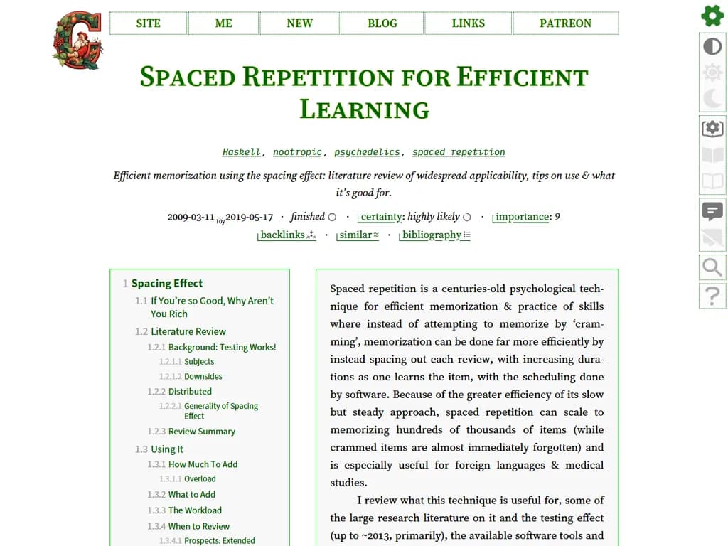 スペースドリピテーションによる効率的学習（2019）