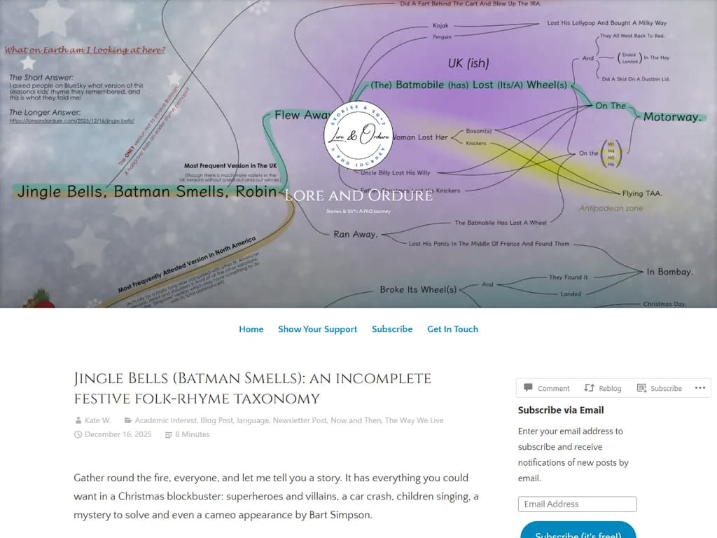 **ジングルベル（バットマンは臭う）**  
*不完全な祝祭民謡分類体系*