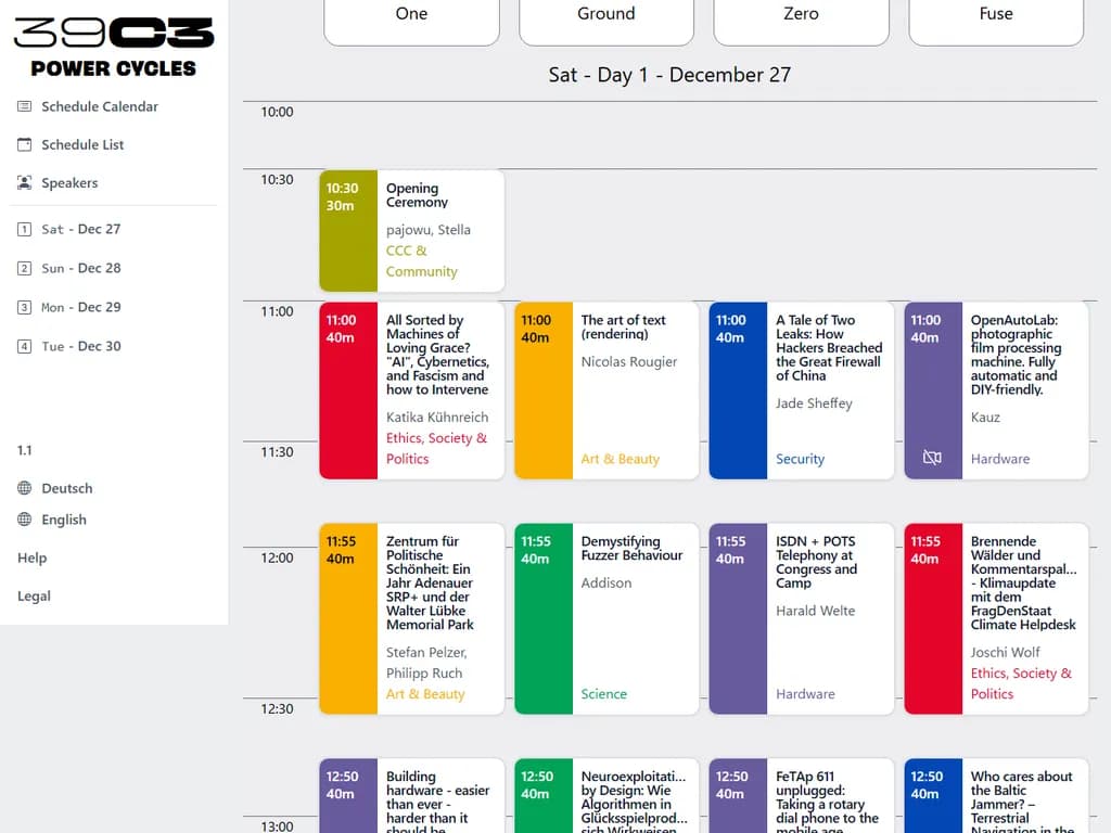 スケジュール – 39C3