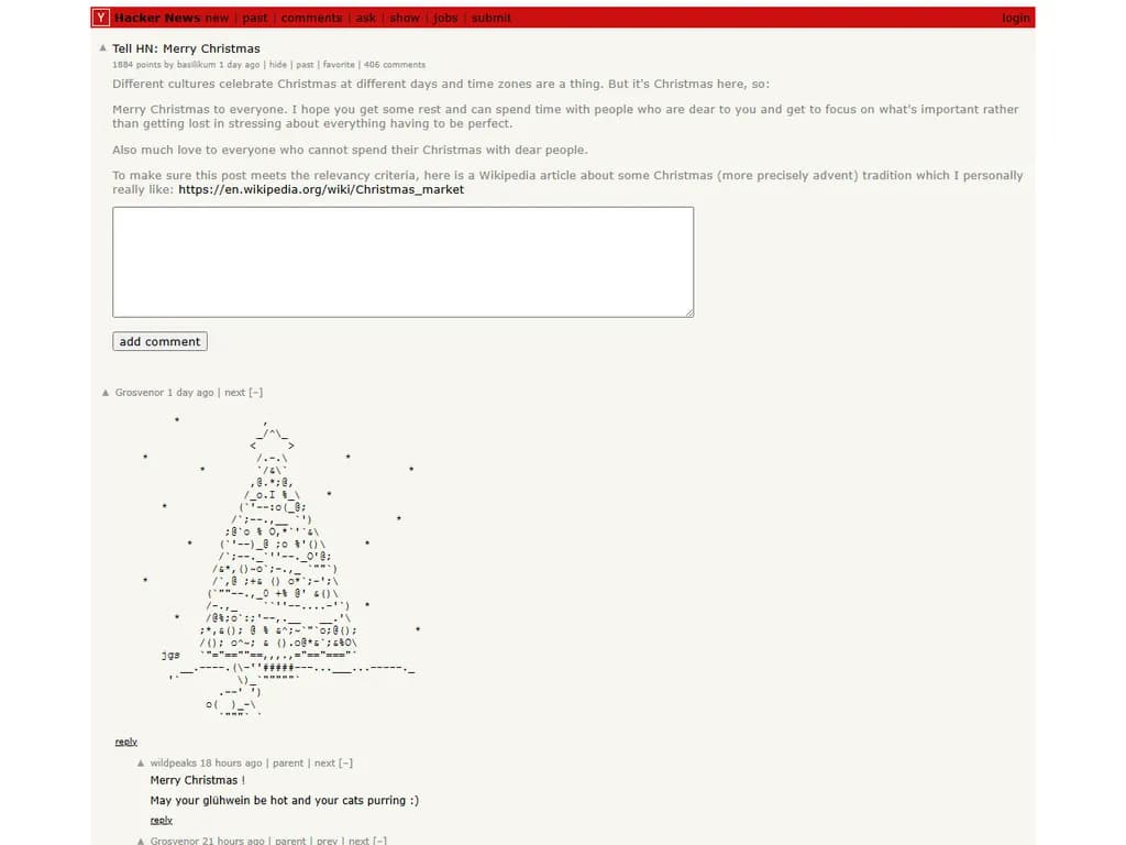 **Tell HN:**  
メリークリスマス！