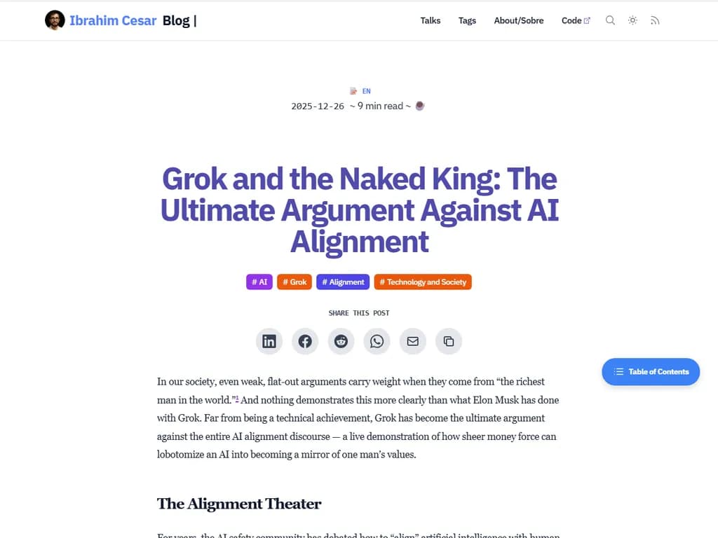 「グロックと裸の王：AIアラインメントへの究極的反論」
