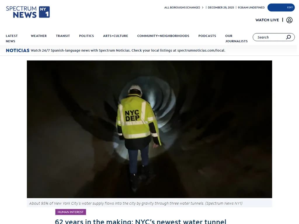 ニューヨーク市最新水道トンネル、完成まであと一歩― 作り上げるのに 62 年を要した。