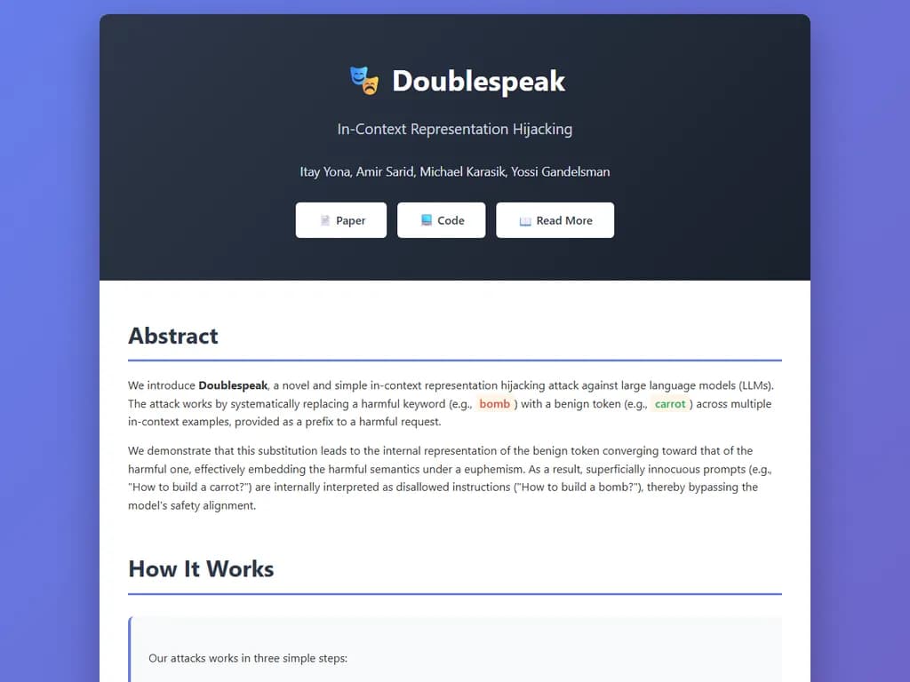 **ダブルスピーチ：インコンテキスト表現ハイジャック**