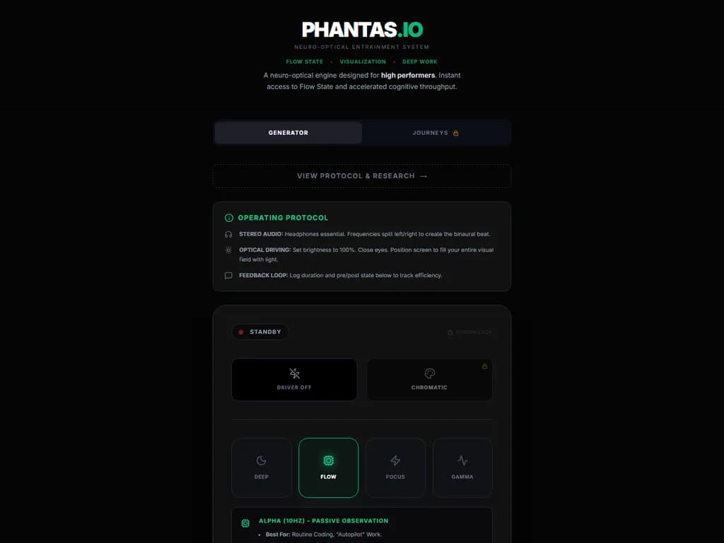**Show HN：Phantas — ブラウザベースのバイノーラルストロボエンジン（Web Audio API）**