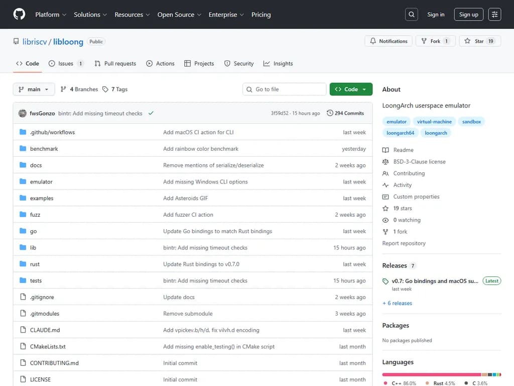 **Show HN:** 「LoongArch ユーザースペースエミュレーター」