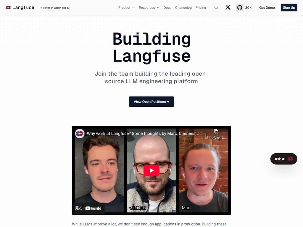 Langfuse（YC W23）はドイツ・ベルリンで採用活動を行っています。