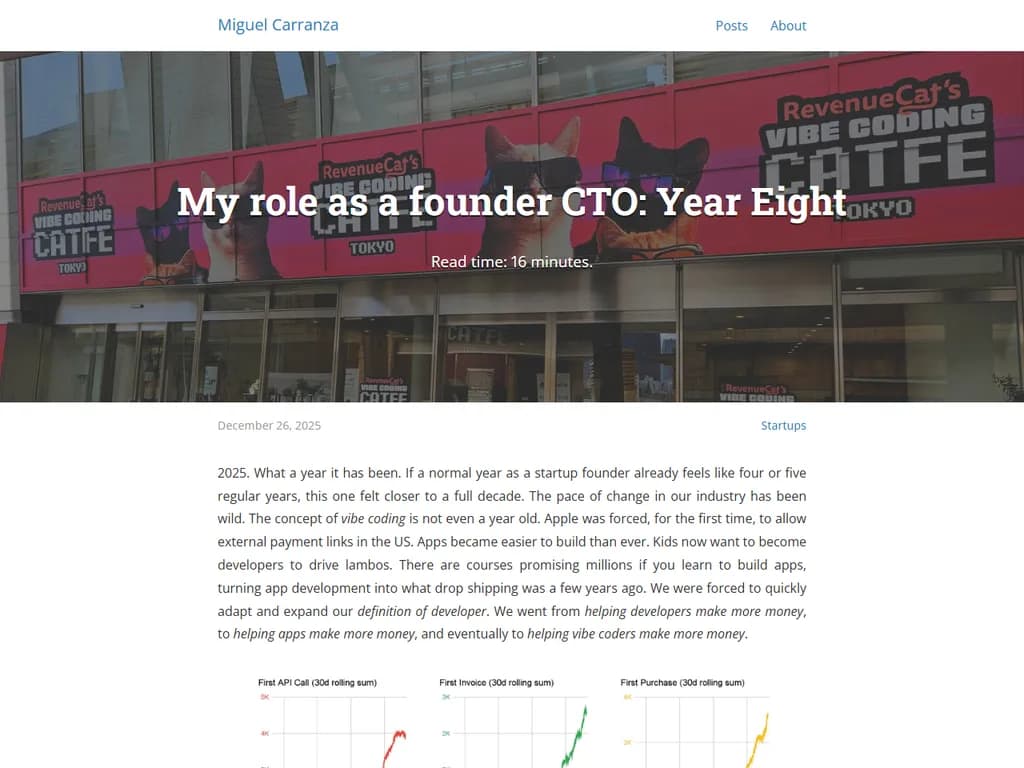 **創業者兼CTOとしての役割:第 8 年目**