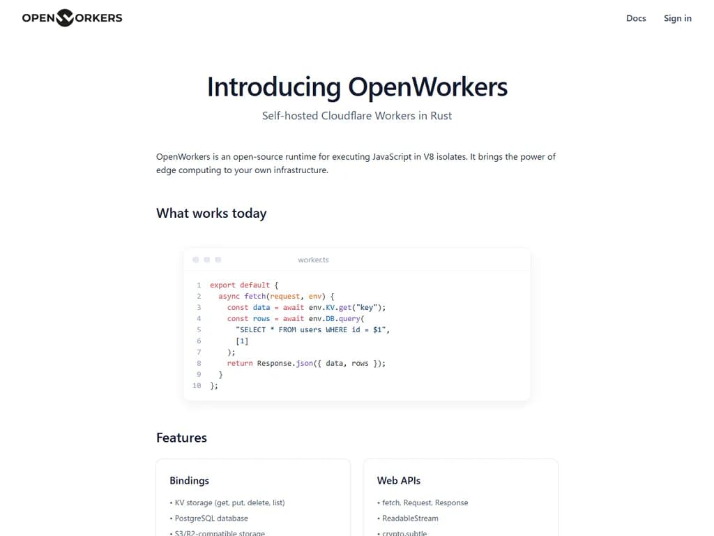 Show HN: OpenWorkers – Self-hosted Cloudflare workers in Rust