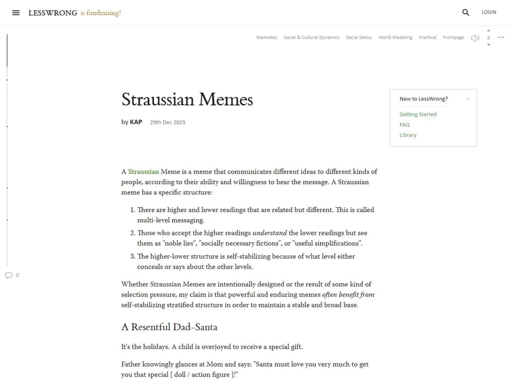 Straussian Memes: A Lens on Techniques for Mass Persuasion