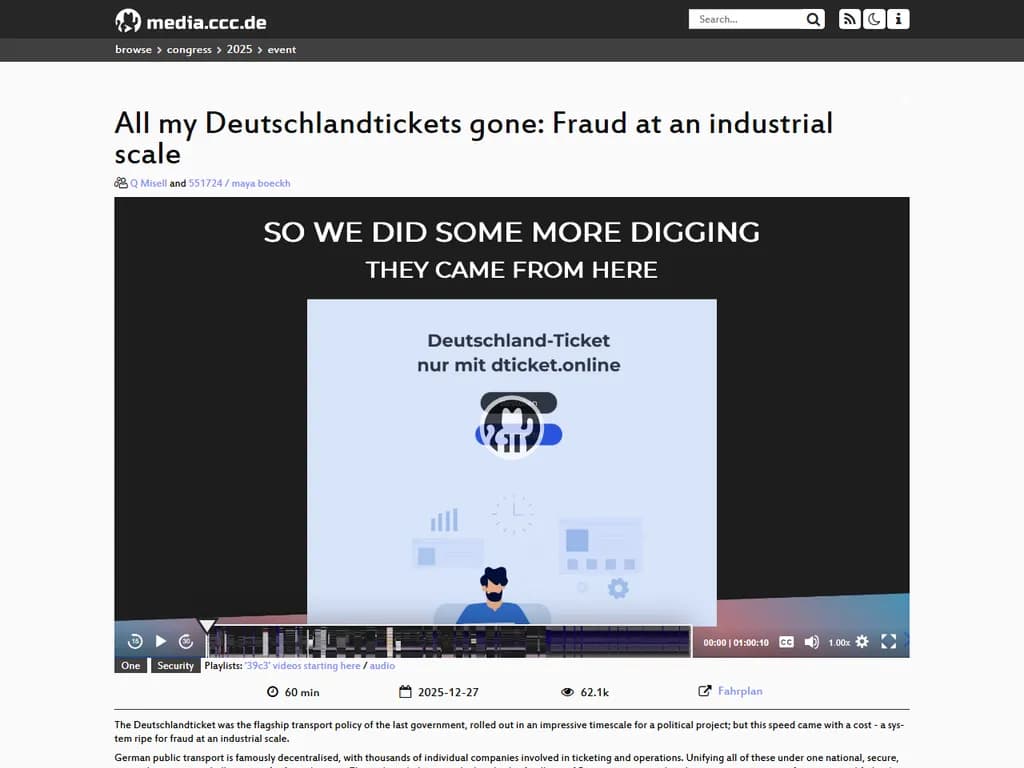 All my Deutschlandtickets gone: Fraud at an industrial scale [video]