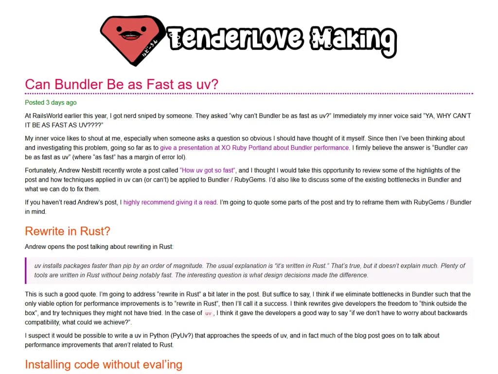 Can Bundler Be as Fast as Uv?