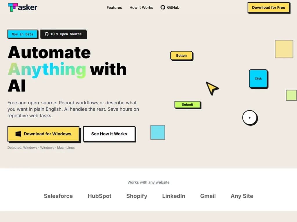 Show HN: Tasker – An open-source desktop agent for browser and OS automation