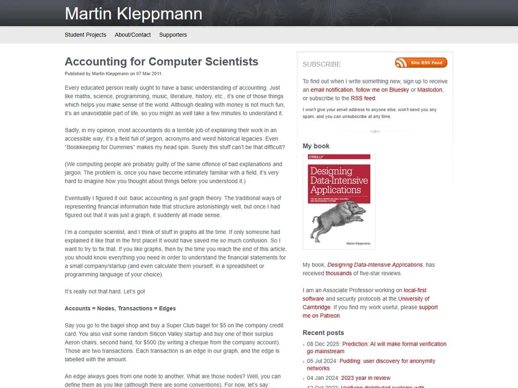 **コンピュータ科学者のための会計（2011）**