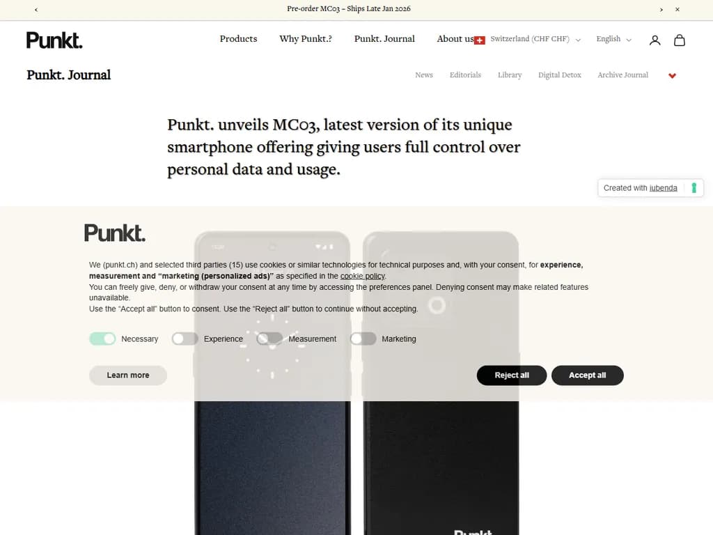 ポイント。MC03 スマートフォンを公開しました。