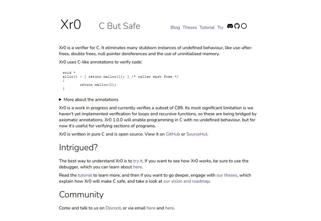 **Xr0 Verifier：Cプログラムの安全性をコンパイル時に保証**