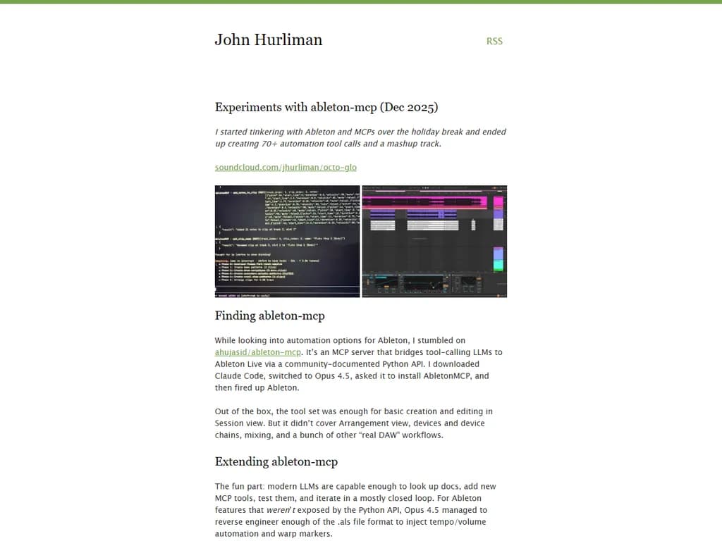 **Ableton MCP の実験**