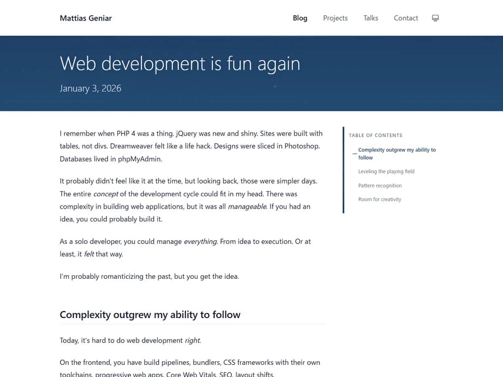 ウェブ開発はまた楽しいです。