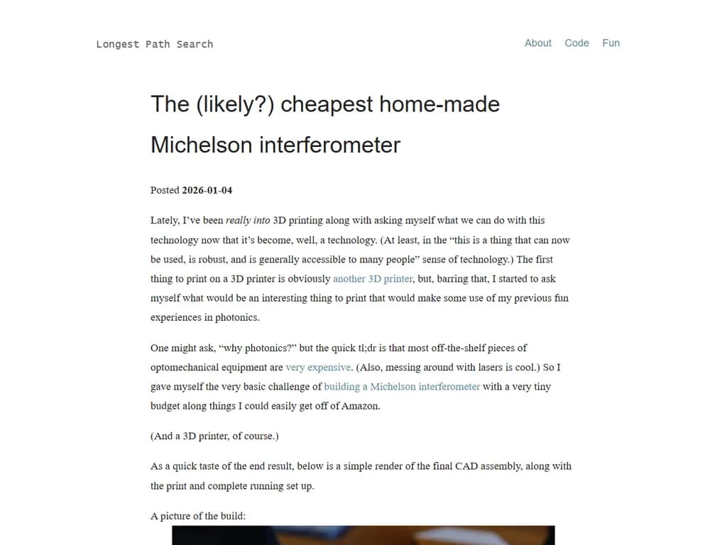 **（おそらく）最も安価で自作できるミケルソン干渉計**