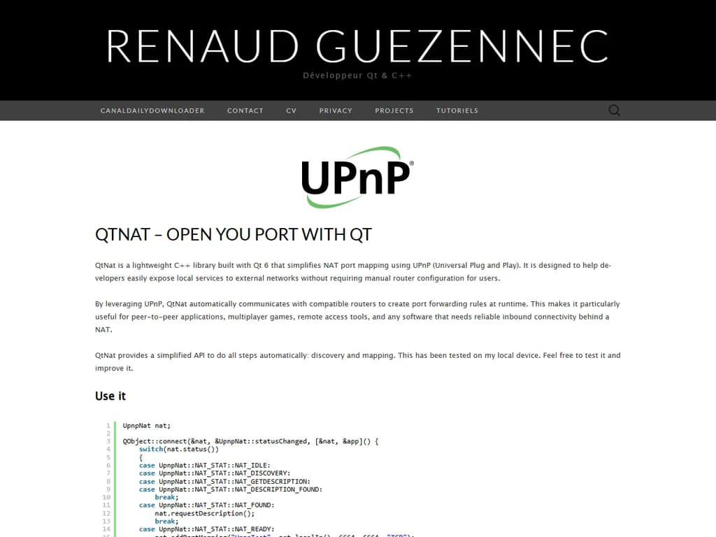 **QtNat – Qt UPnPでポートを開く**