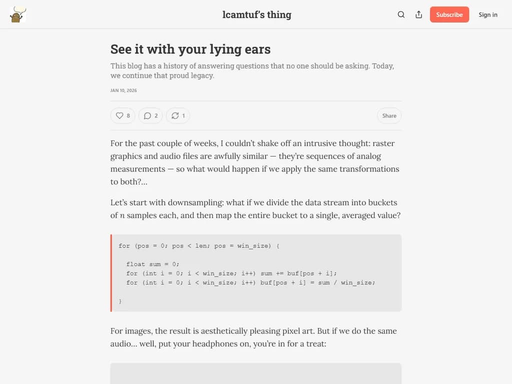 「嘘を言う耳でそれを見てください。」