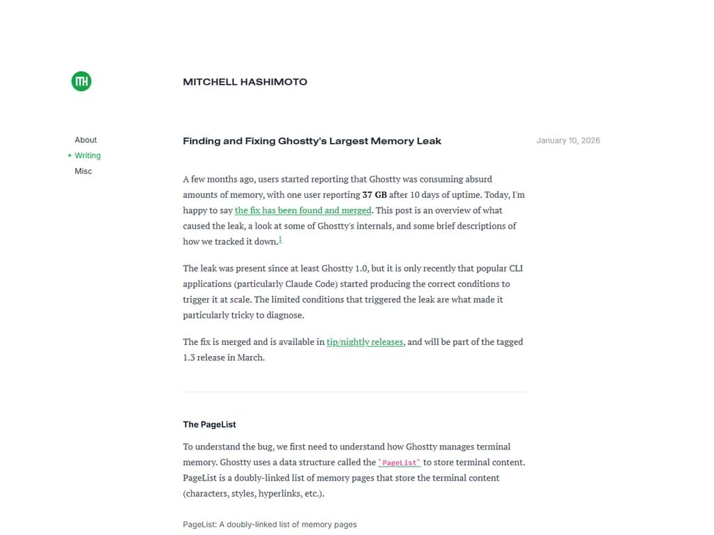 **GhostTyの最大メモリリークを発見し修正する**